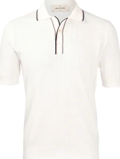 Online Polo in Maglia con Contrasti / Bianco Uomo Polo