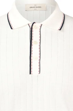 Online Polo in Maglia con Contrasti / Bianco Uomo Polo