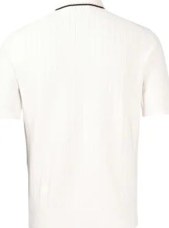 Online Polo in Maglia con Contrasti / Bianco Uomo Polo