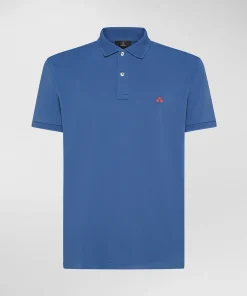 Hot Polo in Piqué di Nylon Stretch Plantago 02 / Bluette Uomo Polo
