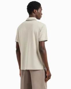 Discount Polo in Piquet Stretch con Ricamo / Uomo Polo