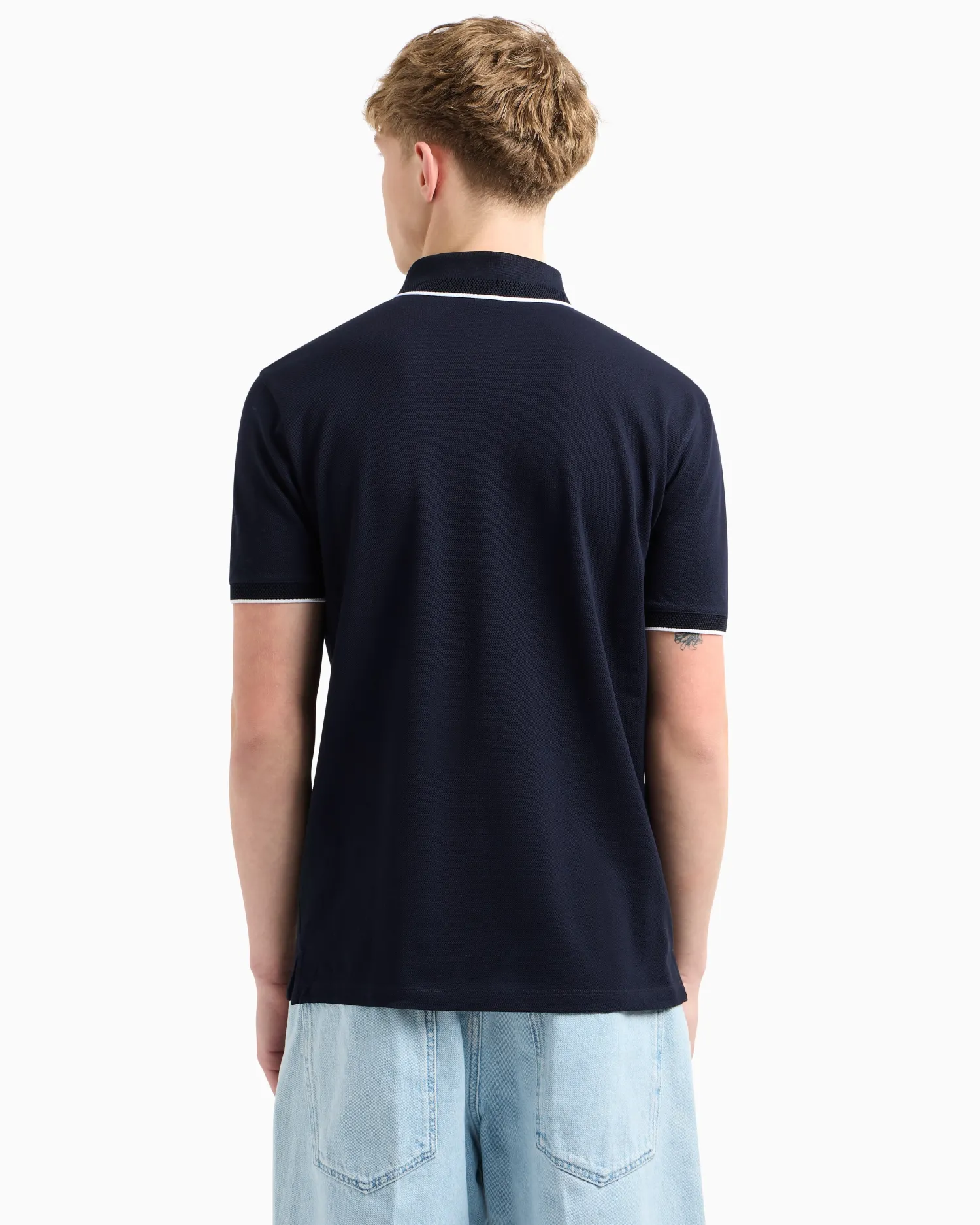 Outlet Polo in Piquet Stretch con Ricamo / Uomo Polo