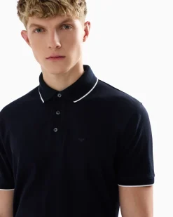 Outlet Polo in Piquet Stretch con Ricamo / Uomo Polo