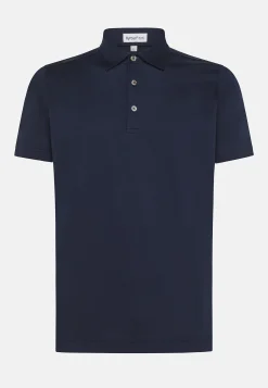 Clearance Polo Slim Fit in Cotone Filo di Scozia con Bottoni in Madreperla / Uomo Polo