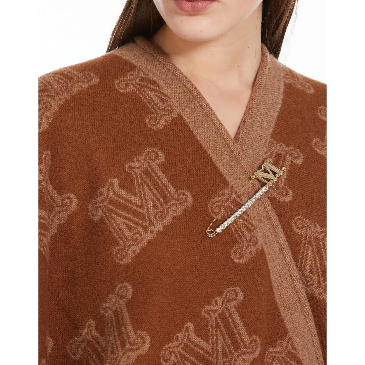 Poncho in Lana con Logo / Donna Sciarpe