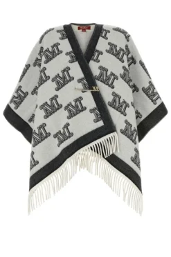 Discount Poncho in Lana con Logo / Donna Sciarpe