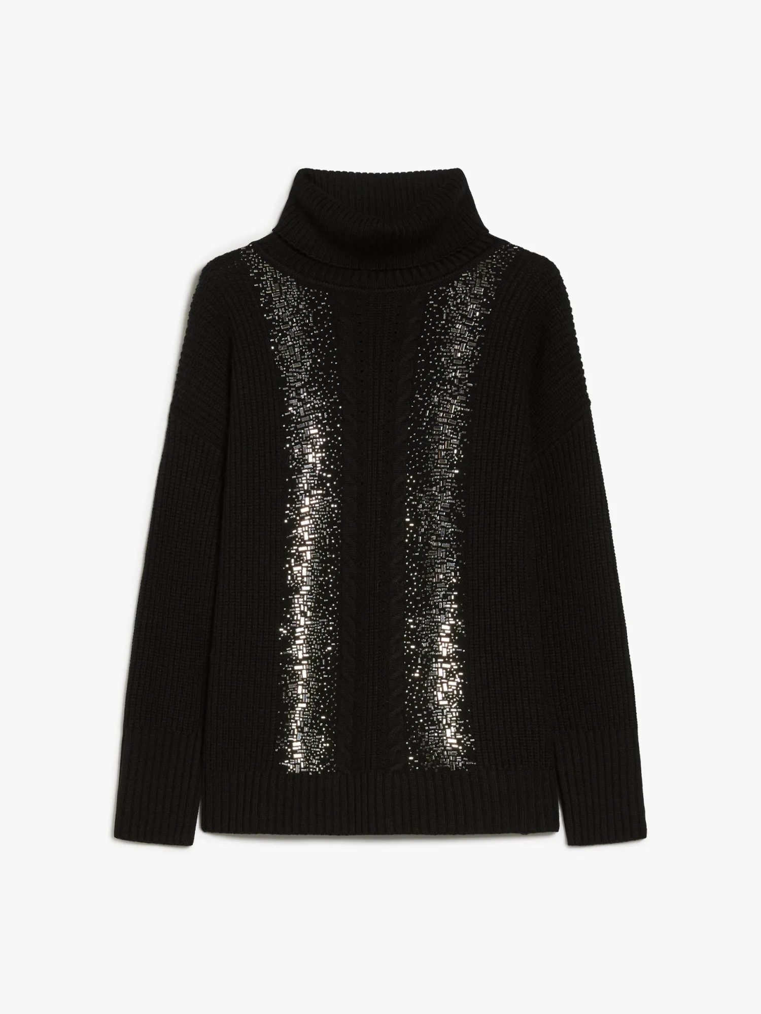 Best Pullover a Collo Alto in Lana a Coste / Donna Maglieria