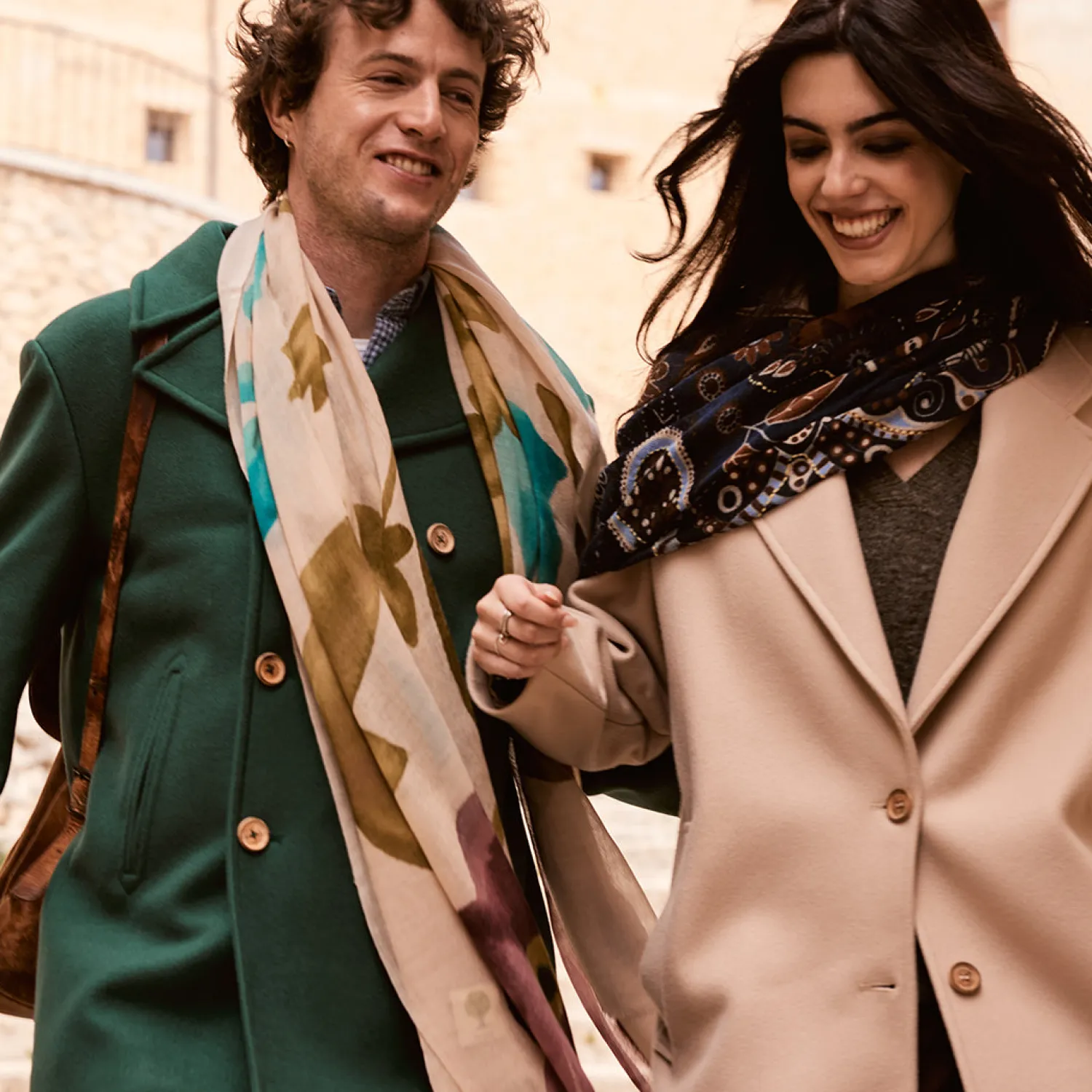 Sale Sciarpa in Lana con Fantasia / Uomo Sciarpe