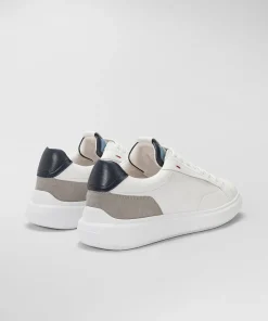 Online Sneaker in Pelle con Dettagli a Contrasto / Uomo Sneakers
