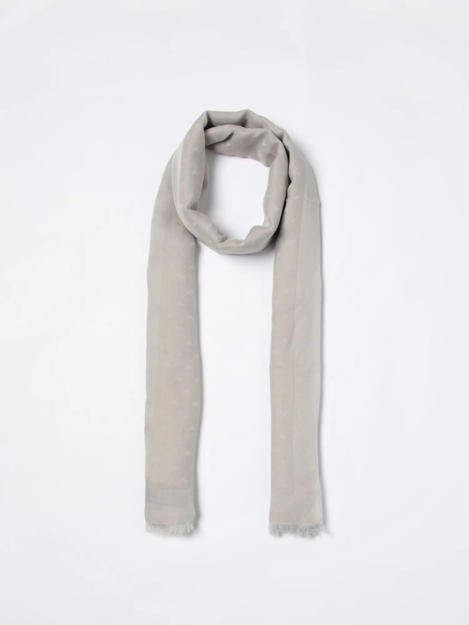 New Stola in Modal e Cotone con Logo Jacquard / Uomo Sciarpe