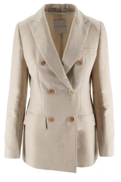 Clearance Tailleur in Lino con Chiusura Doppio Petto / Donna Abiti