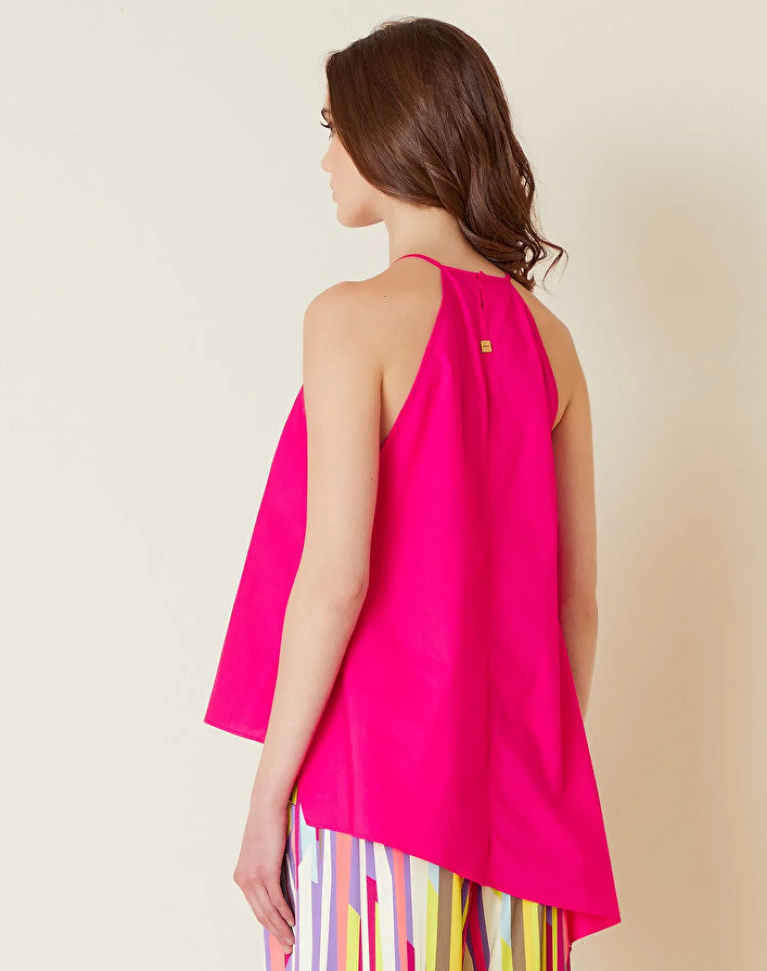 New Top Asimmetrico in Cotone / Donna Bluse