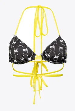 Online Top Bikini con Fantasia / Nero Donna Costumi Da Bagno