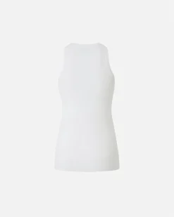 Online Top Canottiera a Costine con Logo / Donna Top