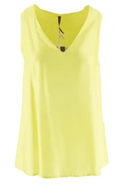 New Top in Viscosa con Scollo a V / Giallo Donna Bluse