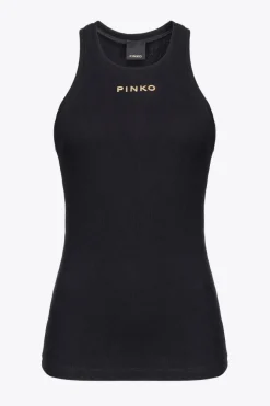 Discount Top Logato a Costine / Donna Top