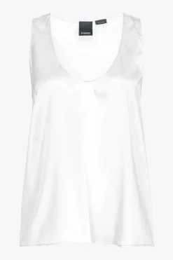 Outlet Top Smanicato in Satin Stretch / Donna Top