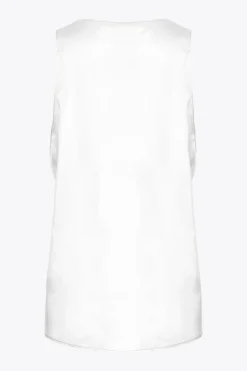 Outlet Top Smanicato in Satin Stretch / Donna Top