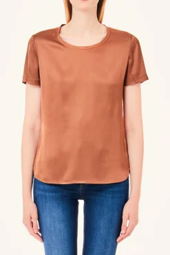 New T-Shirt a Mezze Maniche in Viscosa / Donna T-shirt
