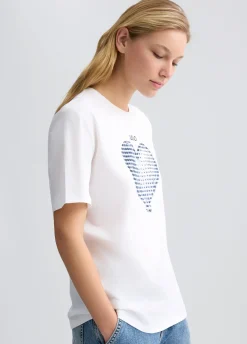 Hot T-Shirt con Cuore e Strass / Donna T-shirt