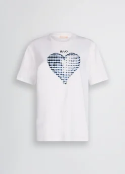 Hot T-Shirt con Cuore e Strass / Donna T-shirt