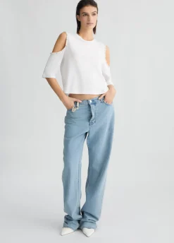 Discount T-Shirt con Perle e Strass / Donna T-shirt