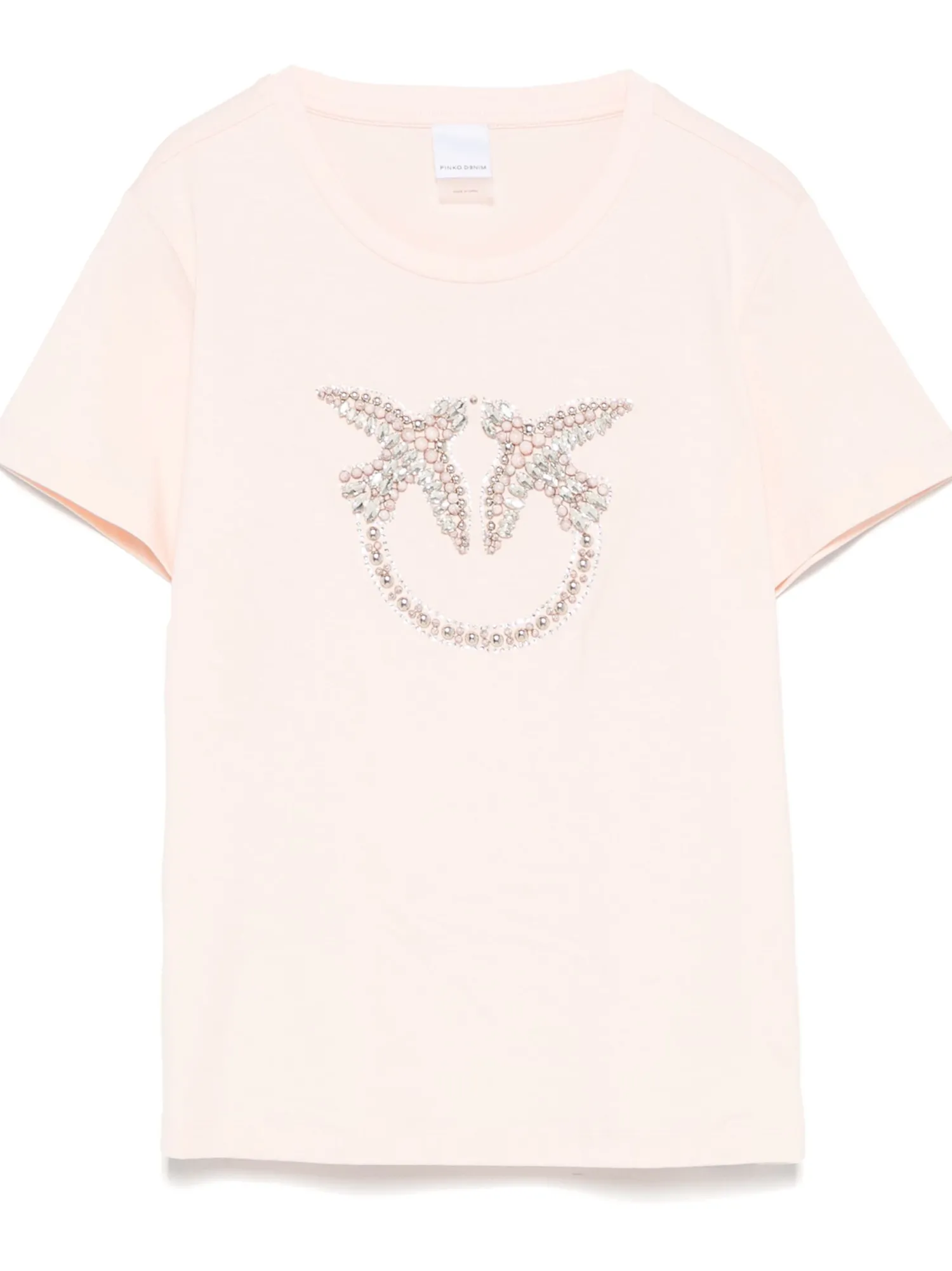 New T-Shirt con Ricamo Logo in Cristalli / Donna Felpe