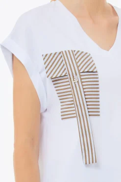 Outlet T-Shirt con Tasche a Contrasto / Donna T-shirt