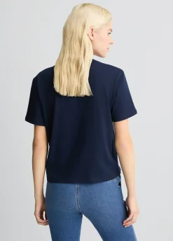 Hot T-Shirt in Cotone con Ricamo e Strass / Donna T-shirt