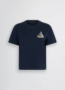Hot T-Shirt in Cotone con Ricamo e Strass / Donna T-shirt
