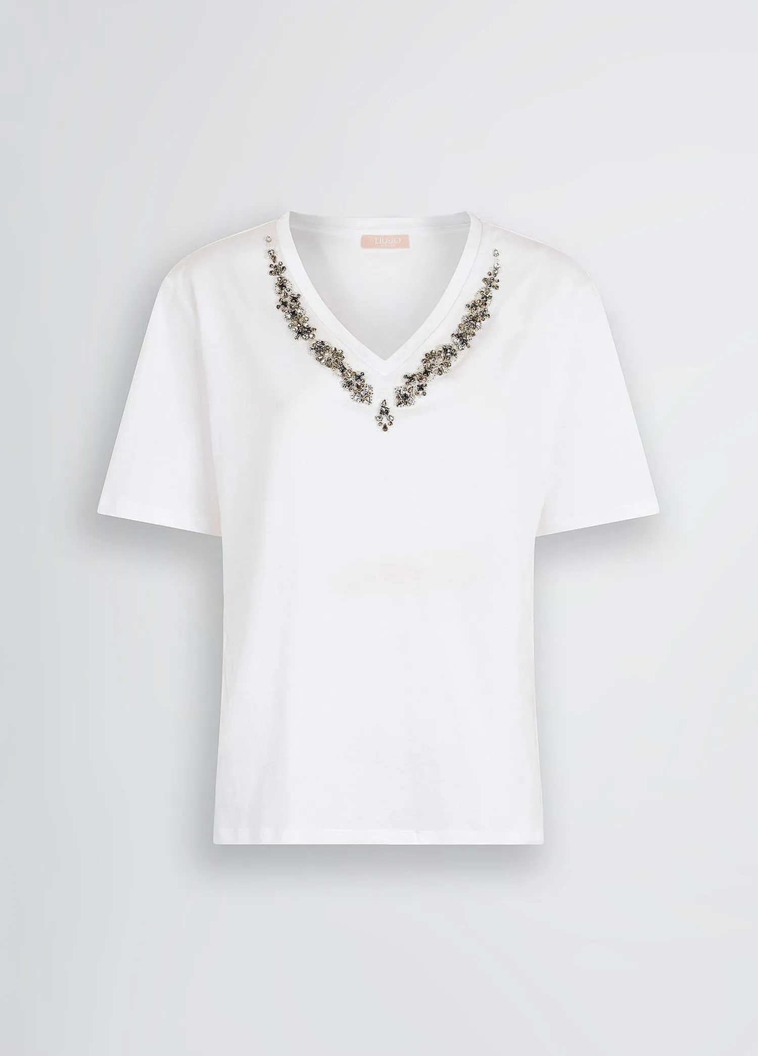 Online T-Shirt in Cotone con Strass / Donna T-shirt