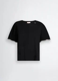 New T-Shirt in Cotone con Strass / Donna T-shirt
