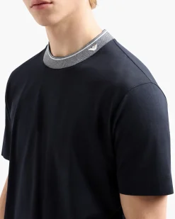 Discount T-Shirt in Jersey con Profilo al Collo / Uomo T-shirt