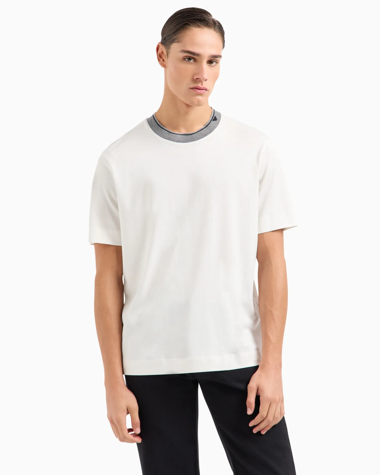 Outlet T-Shirt in Jersey con Profilo al Collo / Uomo T-shirt