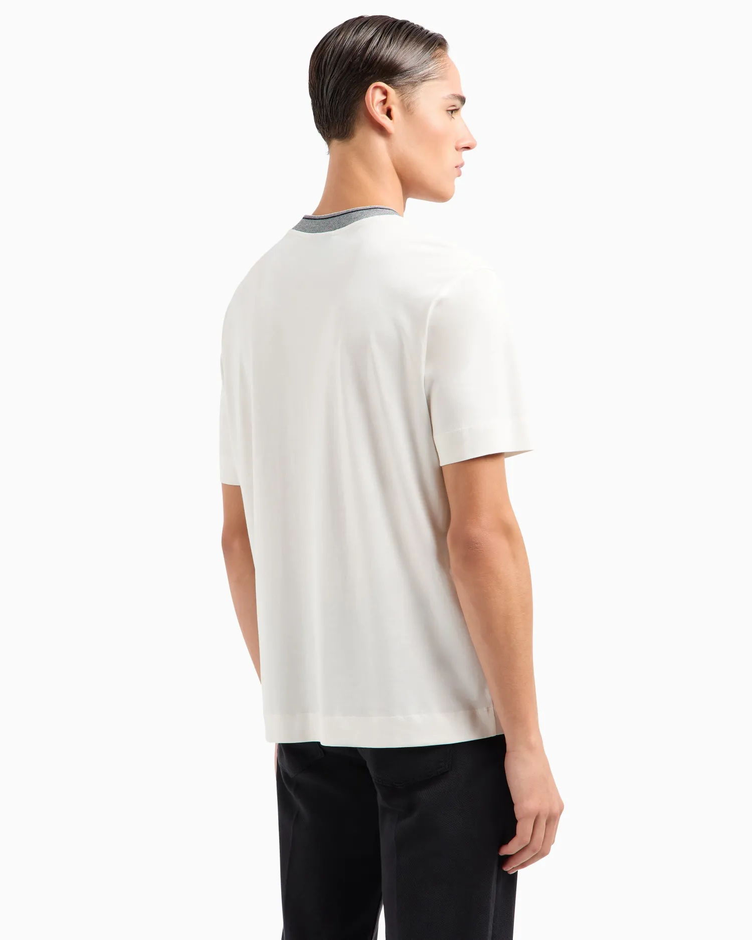 Outlet T-Shirt in Jersey con Profilo al Collo / Uomo T-shirt