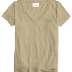 Discount T-Shirt in Lino con Scollo a V / Donna T-shirt