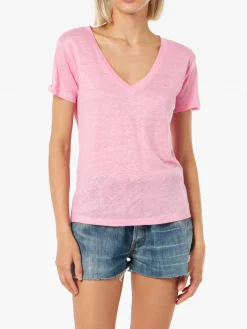 Outlet T-Shirt in Lino con Scollo a V / Donna T-shirt