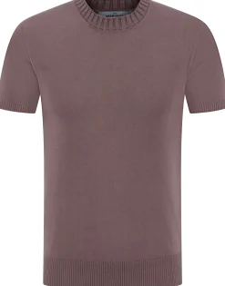 T-Shirt in Maglia con Collo a Coste / Uomo T-shirt