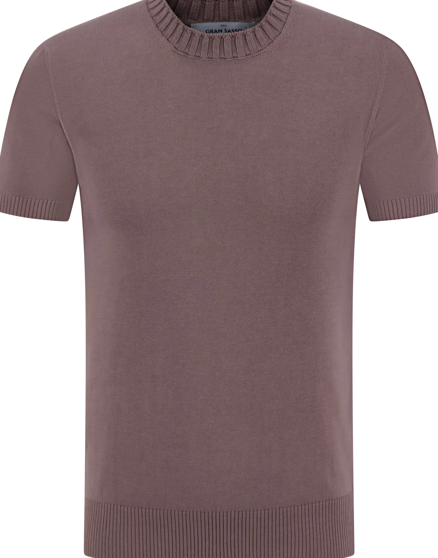 T-Shirt in Maglia con Collo a Coste / Uomo T-shirt