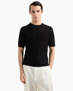 Discount T-Shirt in Maglia Punto Operato / Uomo T-shirt