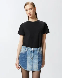 New T-Shirt Mezze Maniche con Ricamo / Donna T-shirt