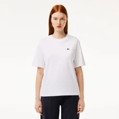 Discount T-Shirt Relaxed Fit in Jersey Pima Cotton / Bianco Donna T-shirt