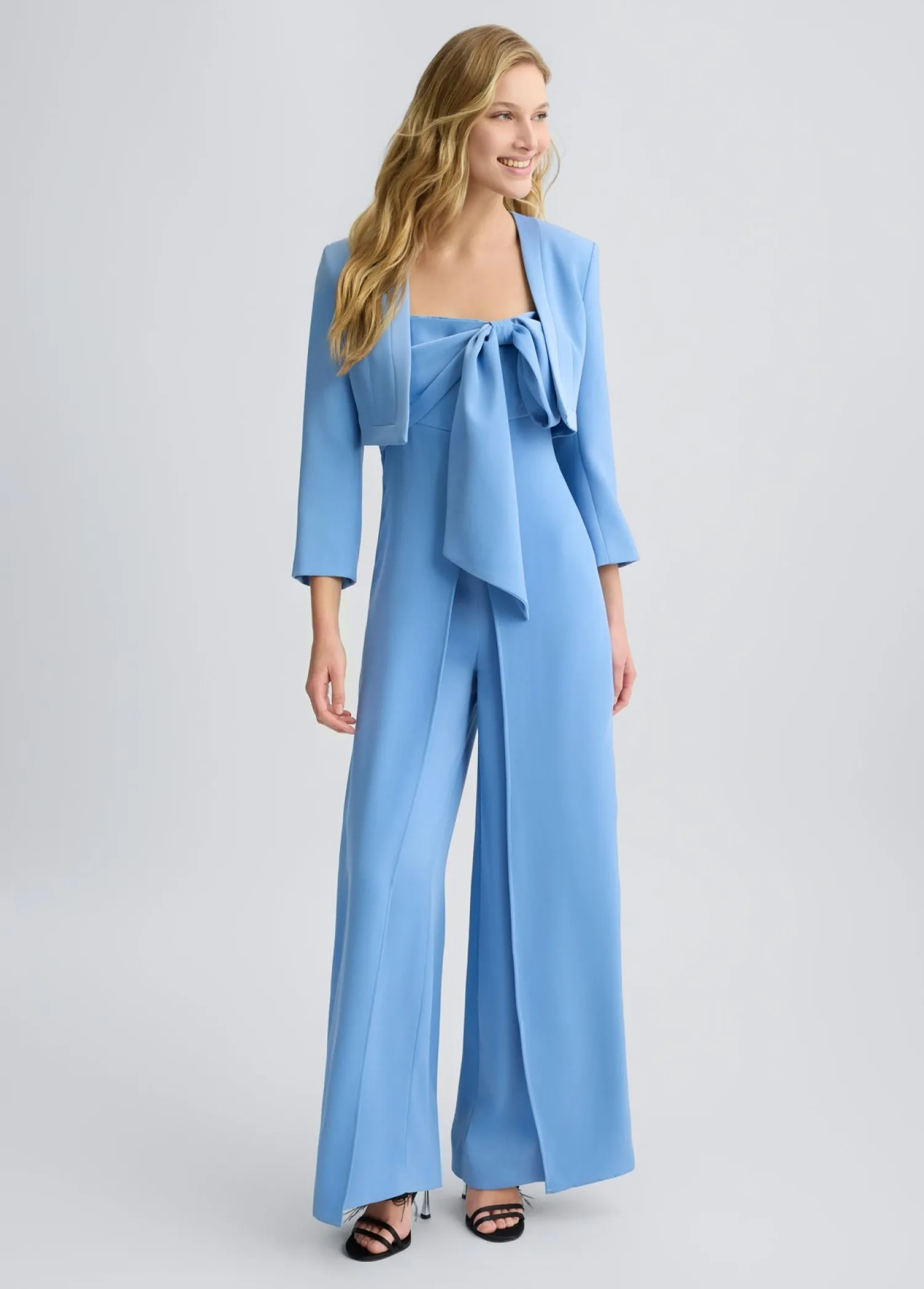 Hot Tuta Azzurra Elegante con Fiocco / Donna Abiti