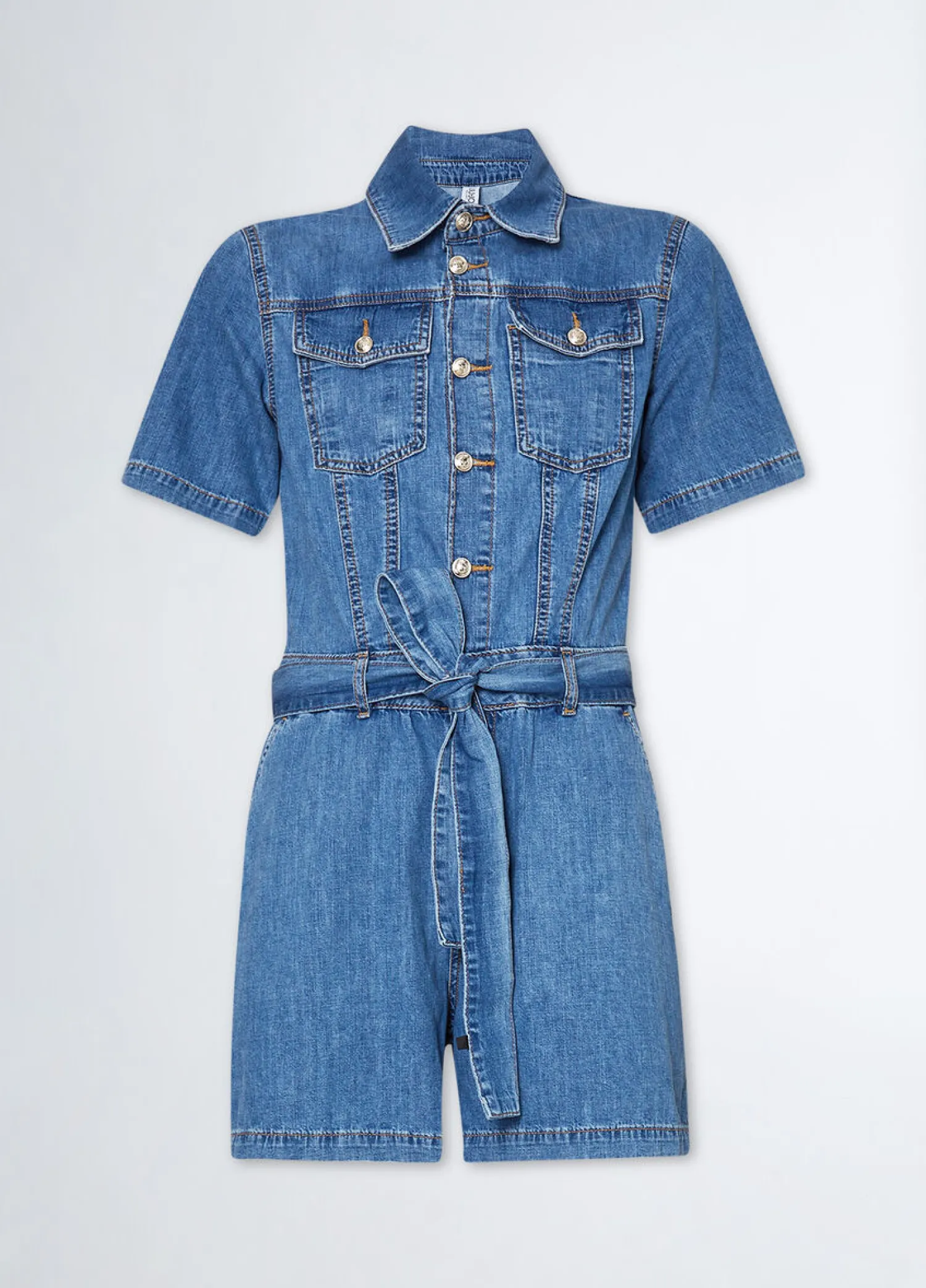 Clearance Tuta Corta in Denim / Donna Abiti|Denim