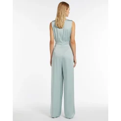Online Tuta in Envers Satin / Verde Donna Abiti