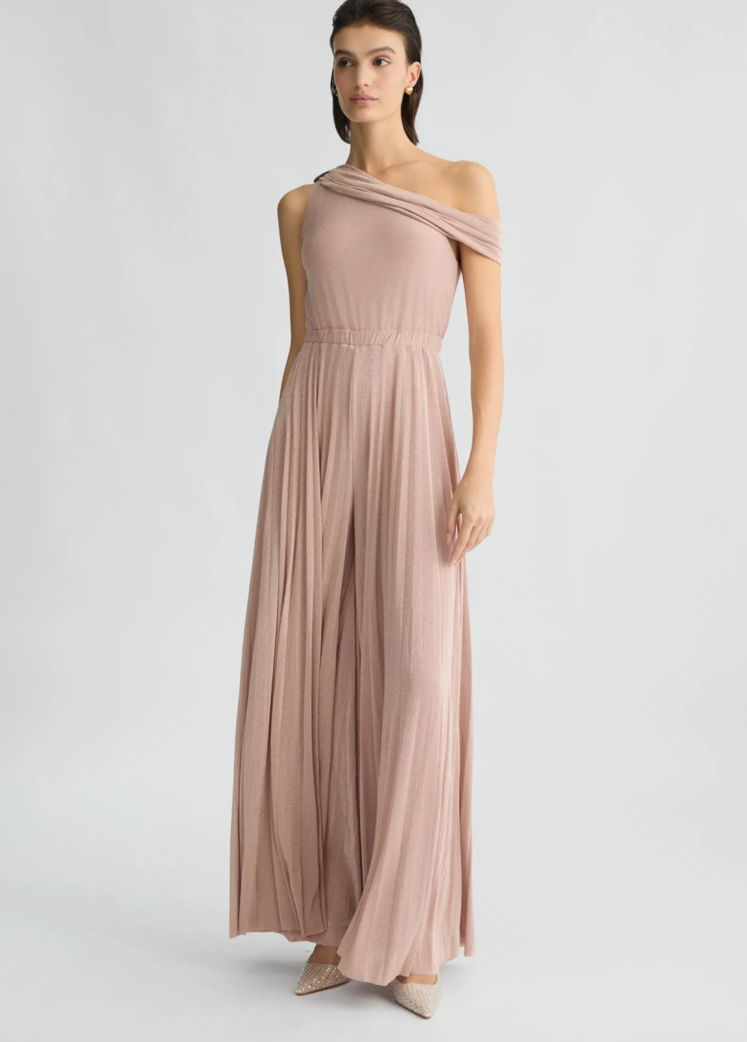 Outlet Tuta Monospalla in Shiny Jersey / Donna Abiti